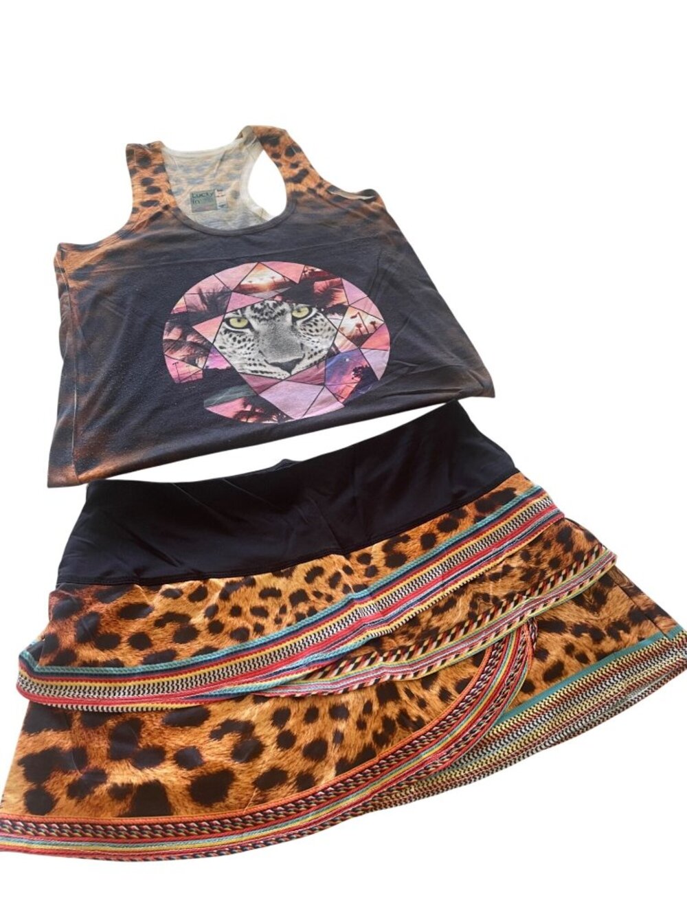 Lucky in love tennis outfit. Skirt / tank. medium
